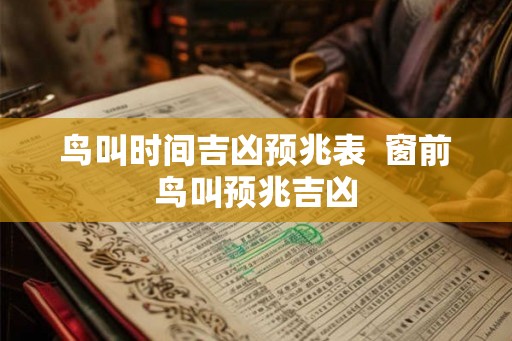 鸟叫时间吉凶预兆表  窗前鸟叫预兆吉凶