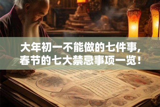 大年初一不能做的七件事,春节的七大禁忌事项一览! 大年初一不能做的七件事,春节的七大禁忌事项一览!