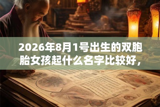 2026年8月1号出生的双胞胎女孩起什么名字比较好,五行属什么? 2026年8月1号出生的双胞胎女孩起什么名字比较好,五行属什么?