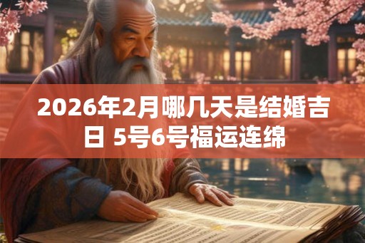 2026年2月哪几天是结婚吉日 5号6号福运连绵