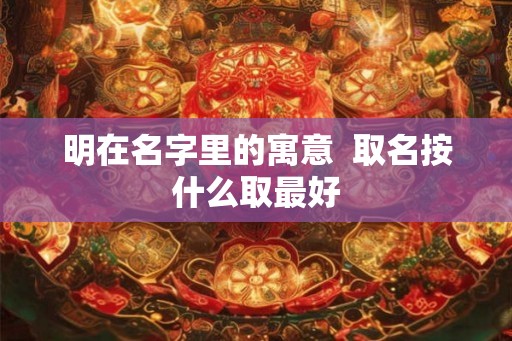 明在名字里的寓意  取名按什么取最好