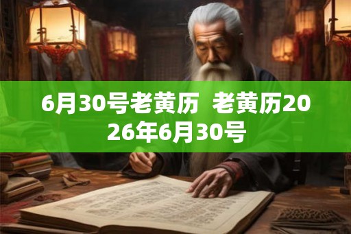 6月30号老黄历  老黄历2026年6月30号