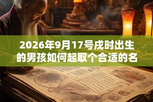 2026年9月17号戌时出生的男孩如何起取个合适的名字，五行属什么