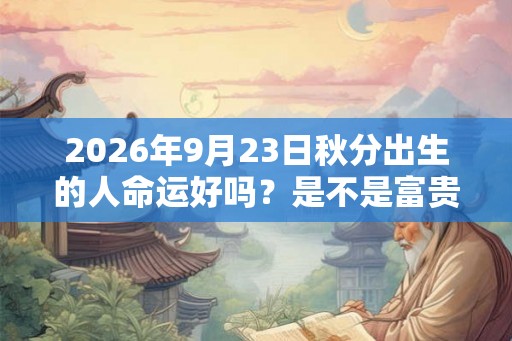 2026年9月23日秋分出生的人命运好吗？是不是富贵命呢？