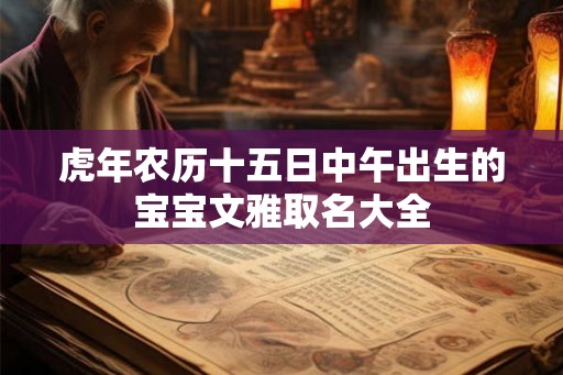 虎年农历十五日中午出生的宝宝文雅取名大全