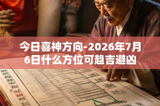 今日喜神方向-2026年7月6日什么方位可趋吉避凶