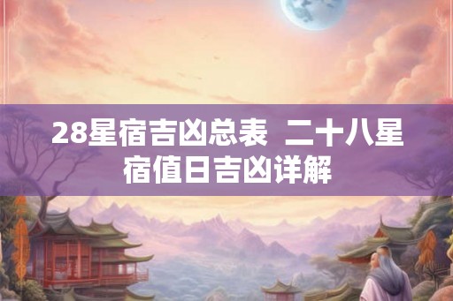28星宿吉凶总表  二十八星宿值日吉凶详解