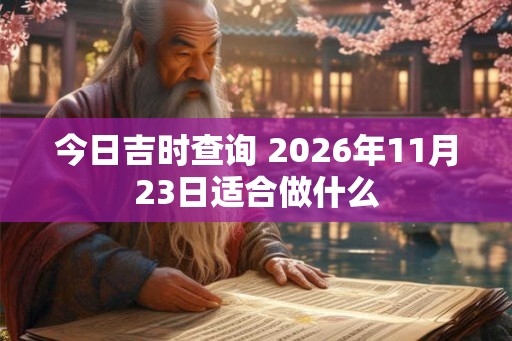 今日吉时查询 2026年11月23日适合做什么