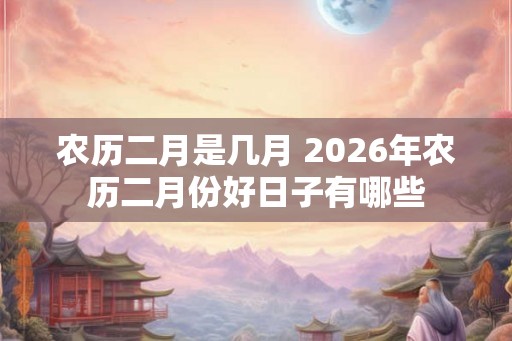 农历二月是几月 2026年农历二月份好日子有哪些