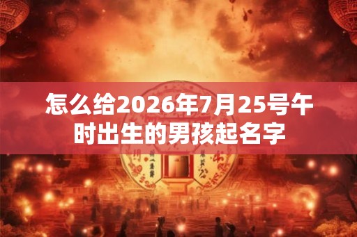 怎么给2026年7月25号午时出生的男孩起名字