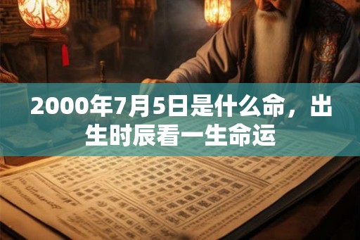 2000年7月5日是什么命，出生时辰看一生命运