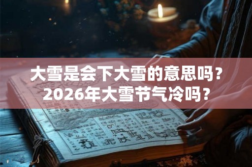 大雪是会下大雪的意思吗？2026年大雪节气冷吗？