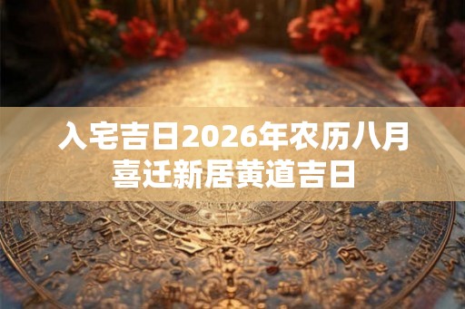 入宅吉日2026年农历八月喜迁新居黄道吉日