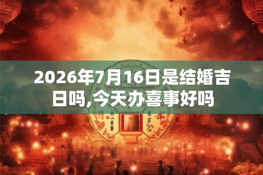 2026年7月16日是结婚吉日吗,今天办喜事好吗 2026年7月16日是结婚吉日吗,今天办喜事好吗