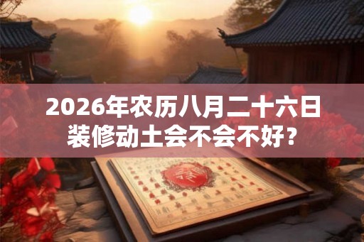 2026年农历八月二十六日装修动土会不会不好? 2026年农历八月二十六日装修动土会不会不好?