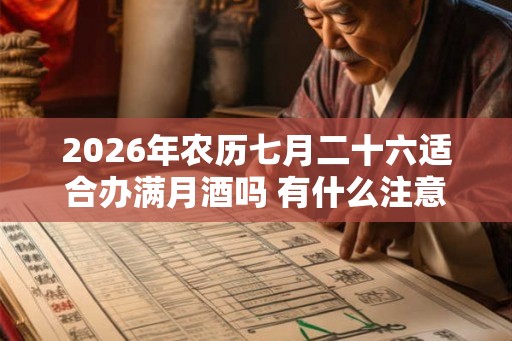 2026年农历七月二十六适合办满月酒吗 有什么注意事项