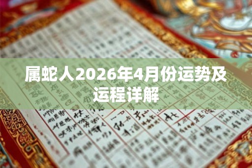 属蛇人2026年4月份运势及运程详解