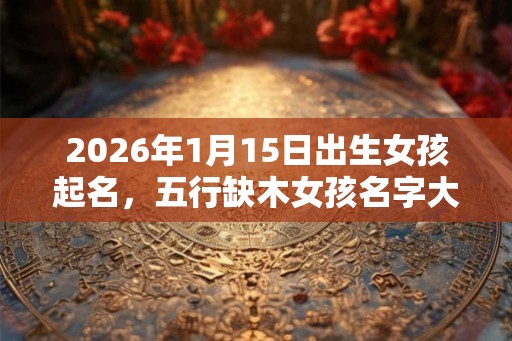 2026年1月15日出生女孩起名，五行缺木女孩名字大全