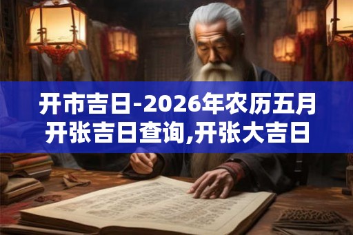 开市吉日-2026年农历五月开张吉日查询,开张大吉日子