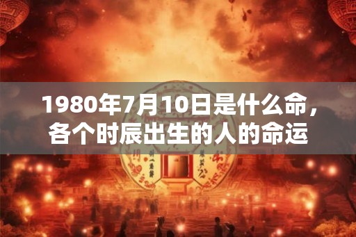 1980年7月10日是什么命，各个时辰出生的人的命运