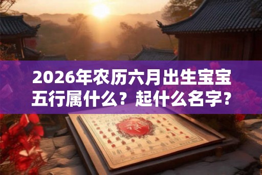 2026年农历六月出生宝宝五行属什么？起什么名字？