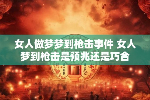 女人做梦梦到枪击事件 女人梦到枪击是预兆还是巧合
