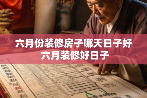 六月份装修房子哪天日子好 六月装修好日子