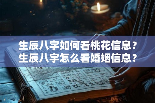 生辰八字如何看桃花信息？生辰八字怎么看婚姻信息？