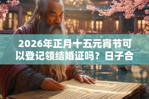 2026年正月十五元宵节可以登记领结婚证吗?日子合适吗? 2026年正月十五元宵节可以登记领结婚证吗?日子合适吗?