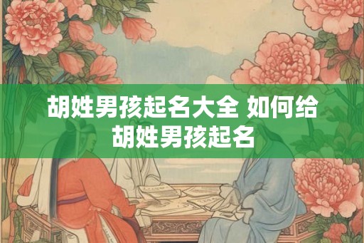 胡姓男孩起名大全 如何给胡姓男孩起名
