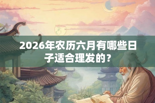 2026年农历六月有哪些日子适合理发的？