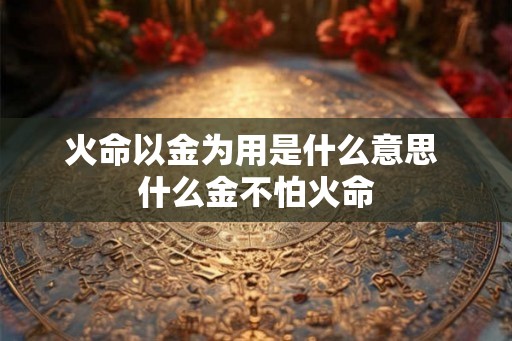 火命以金为用是什么意思 什么金不怕火命