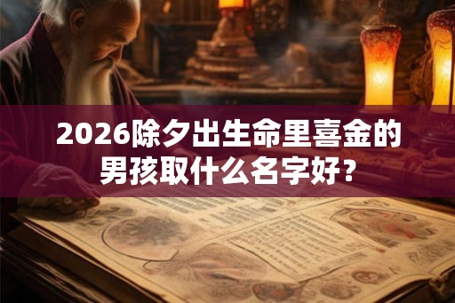 2026除夕出生命里喜金的男孩取什么名字好？