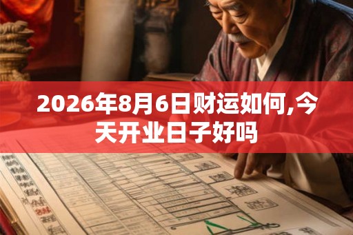 2026年8月6日财运如何,今天开业日子好吗