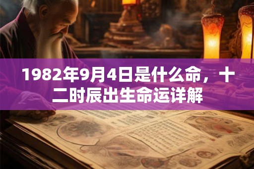 1982年9月4日是什么命，十二时辰出生命运详解