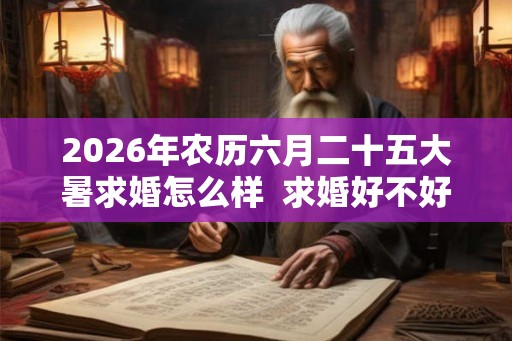 2026年农历六月二十五大暑求婚怎么样 求婚好不好 2026年农历六月二十五大暑求婚怎么样 求婚好不好