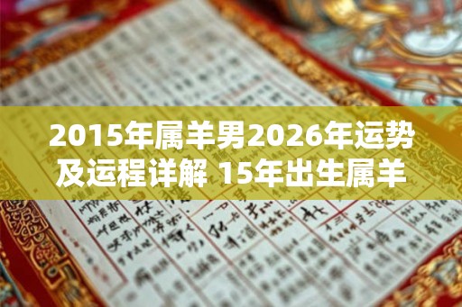 2015年属羊男2026年运势及运程详解 15年出生属羊人2026全年每月运势男性