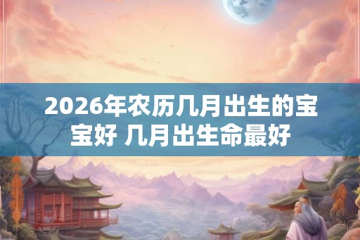 2026年农历几月出生的宝宝好 几月出生命最好