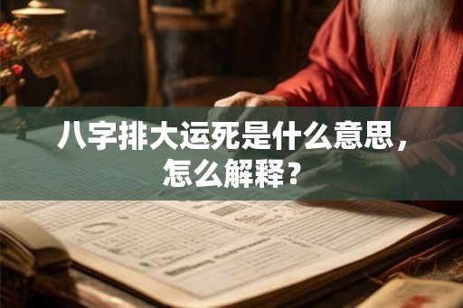 八字排大运死是什么意思，怎么解释？
