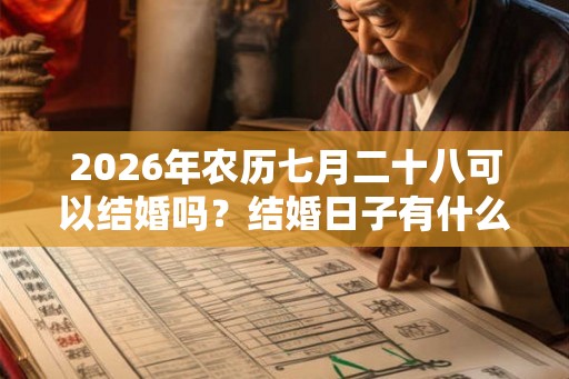 2026年农历七月二十八可以结婚吗？结婚日子有什么讲究？