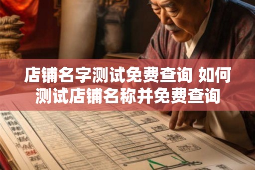 店铺名字测试免费查询 如何测试店铺名称并免费查询