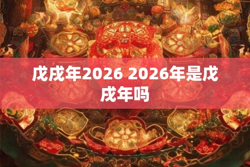 戊戌年2026 2026年是戊戌年吗