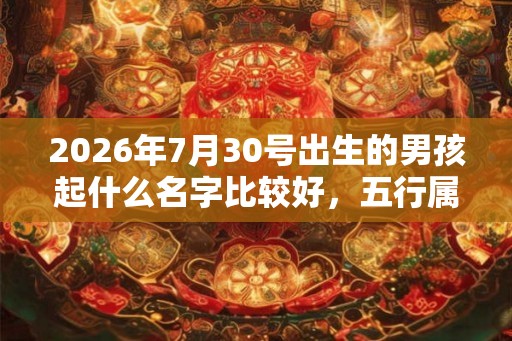 2026年7月30号出生的男孩起什么名字比较好，五行属什么