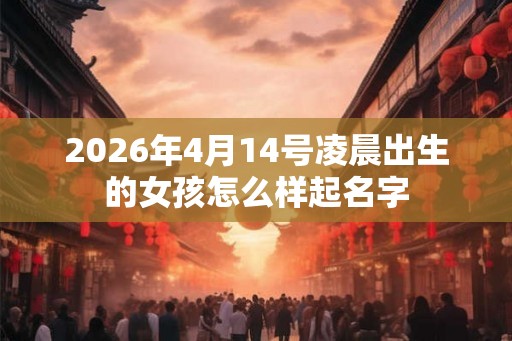 2026年4月14号凌晨出生的女孩怎么样起名字
