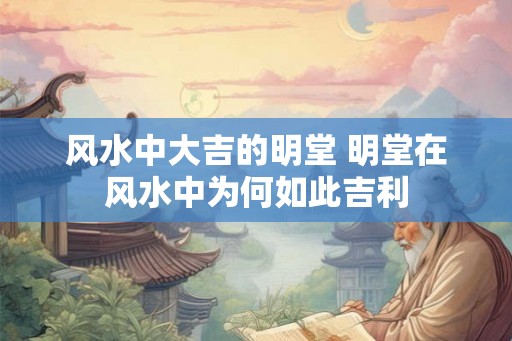 风水中大吉的明堂 明堂在风水中为何如此吉利