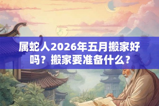 属蛇人2026年五月搬家好吗？搬家要准备什么？