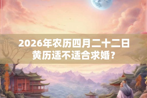 2026年农历四月二十二日黄历适不适合求婚？
