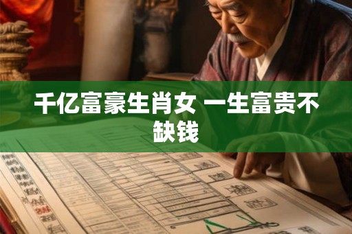 千亿富豪生肖女 一生富贵不缺钱