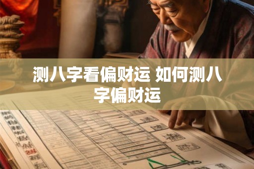 测八字看偏财运 如何测八字偏财运