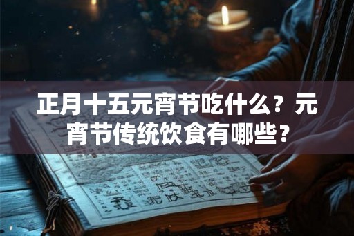 正月十五元宵节吃什么？元宵节传统饮食有哪些？